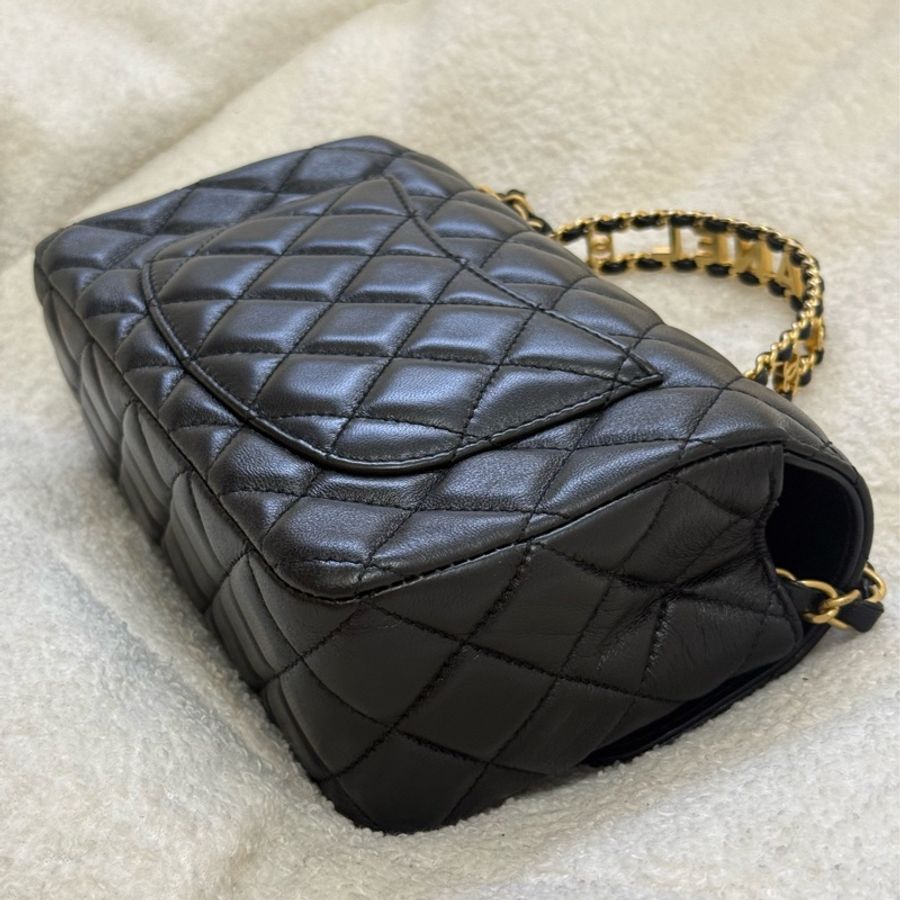 Chanel mini coco 20 黑金鏤空字母手柄 ✨最新晶片款-4