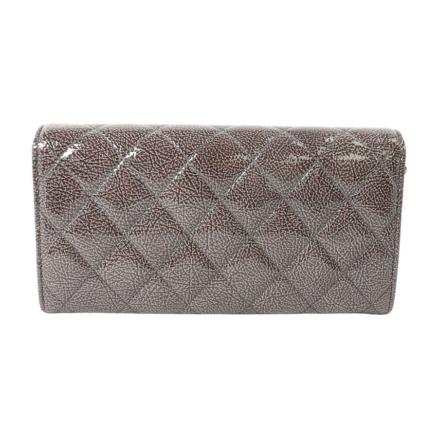 CHANEL 漆皮皮革Long Wallet銀扣長錢包-1