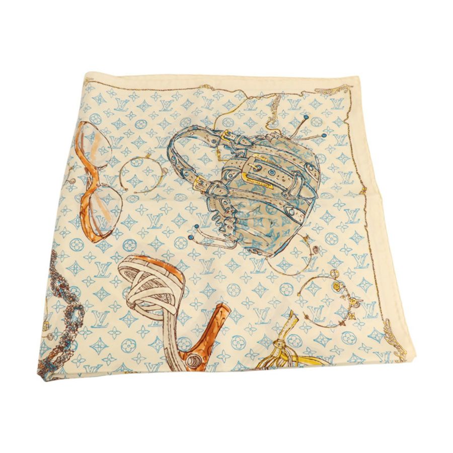 LOUIS VUITTON 絲質Scarf 90x90cm絲巾-1