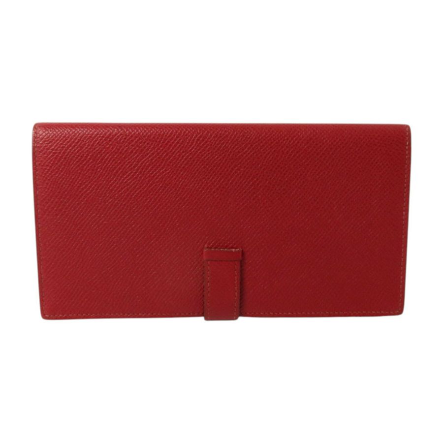 HERMES Epsom皮革Bearn Long Wallet銀扣長錢包Rouge Grenade-1