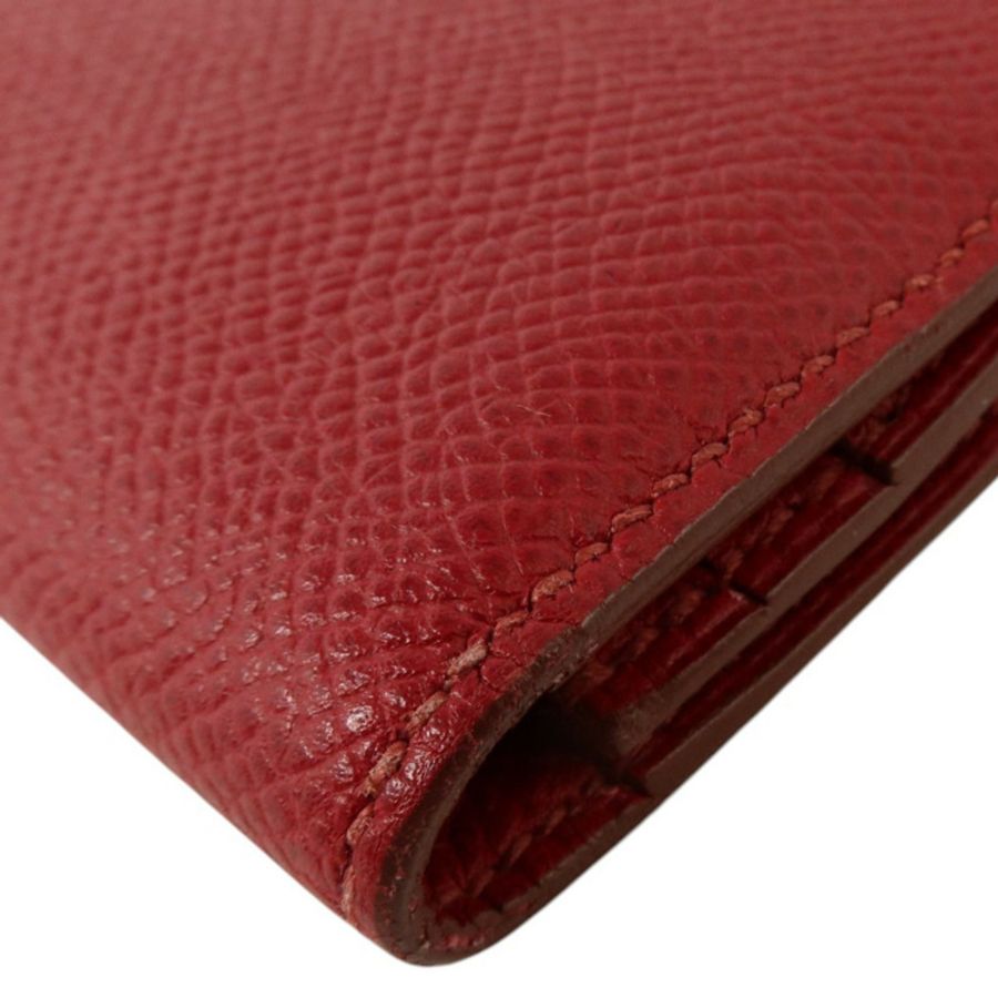 HERMES Epsom皮革Bearn Long Wallet銀扣長錢包Rouge Grenade-10