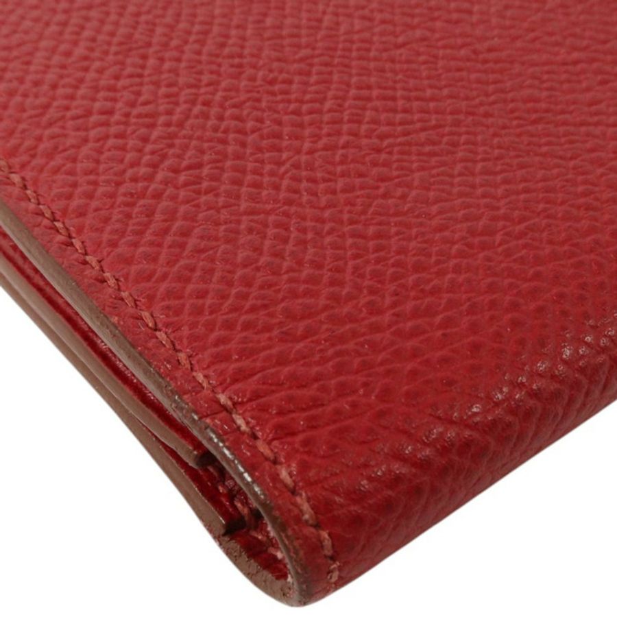 HERMES Epsom皮革Bearn Long Wallet銀扣長錢包Rouge Grenade-11