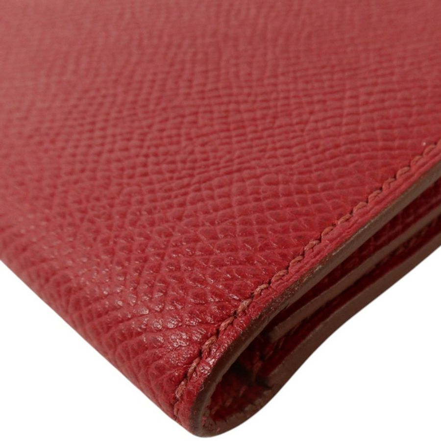 HERMES Epsom皮革Bearn Long Wallet銀扣長錢包Rouge Grenade-12