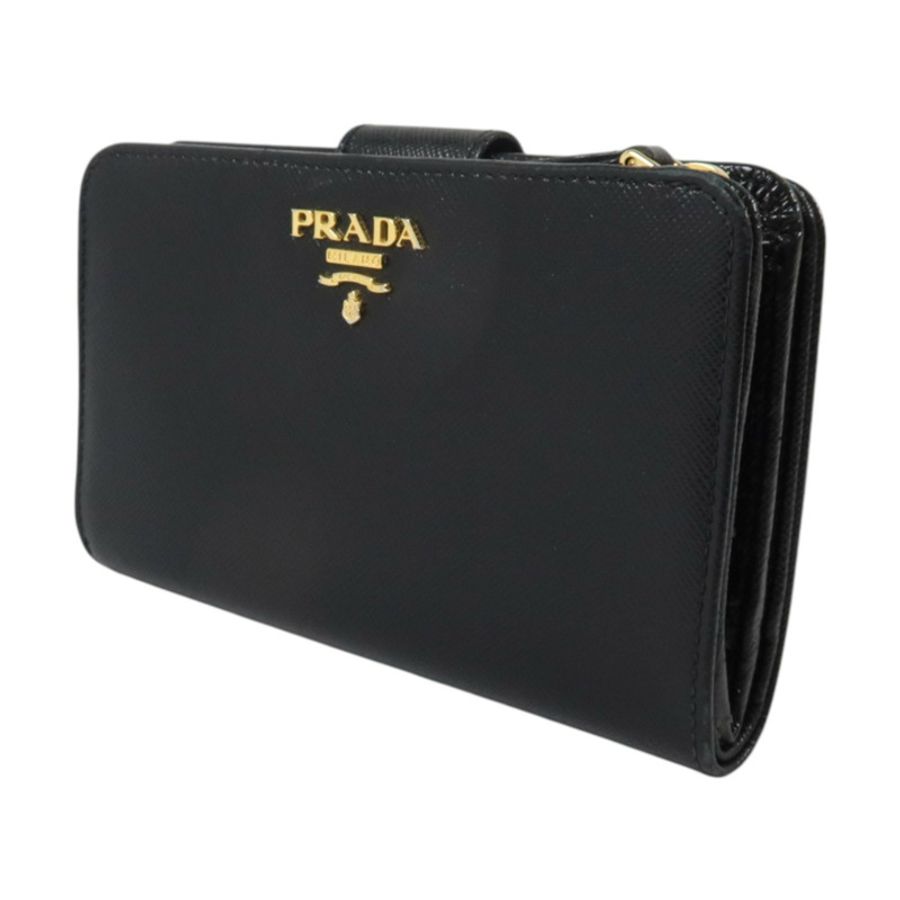 PRADA Saffiano皮革Wallet金扣錢包-2