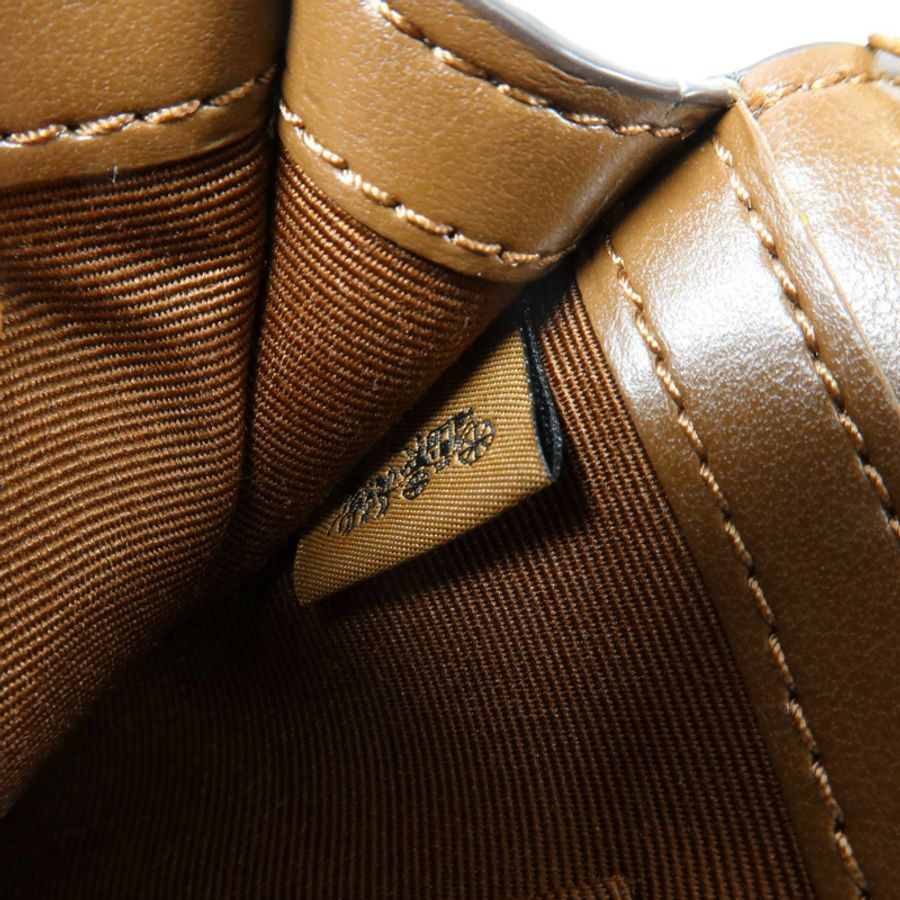 COACH 塗層帆布/牛皮皮革Foldover Wristlet Pouch金扣手拿包-5