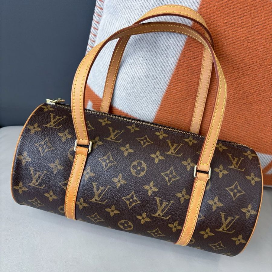 路易威登/Louis Vuitton 老花黃皮芭比龍圓桶包-0