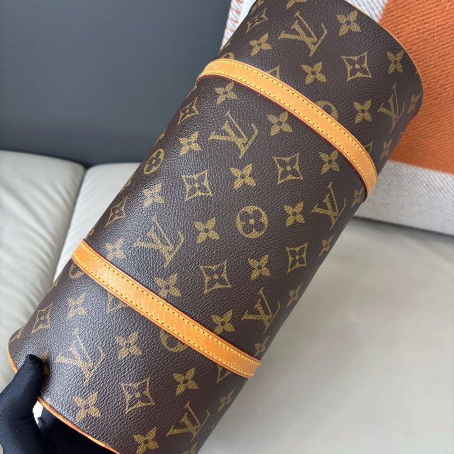 路易威登/Louis Vuitton 老花黃皮芭比龍圓桶包-7