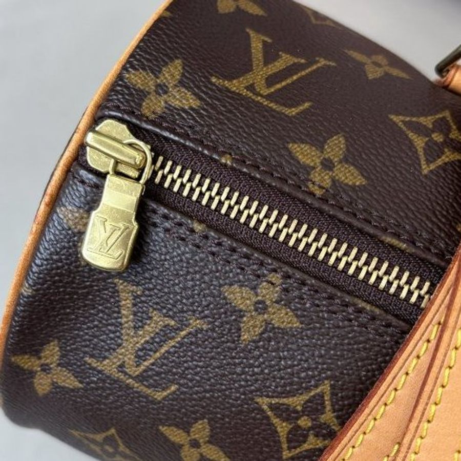 路易威登/Louis Vuitton 老花黃皮芭比龍圓桶包-9