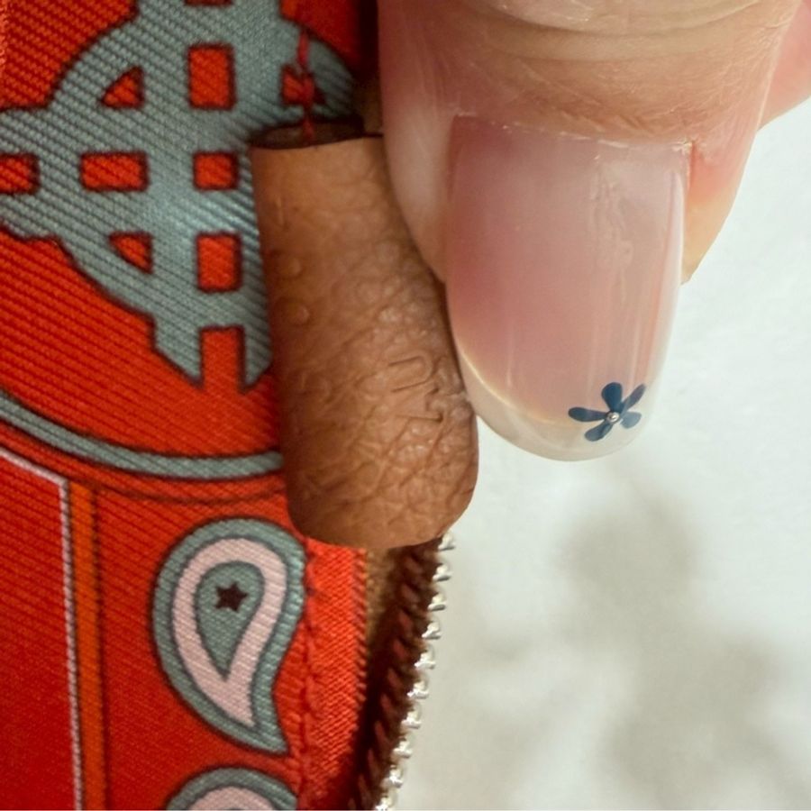 HERMES 愛馬仕 金棕色 拉鍊 Silk In 絲巾 零錢包 短夾-5