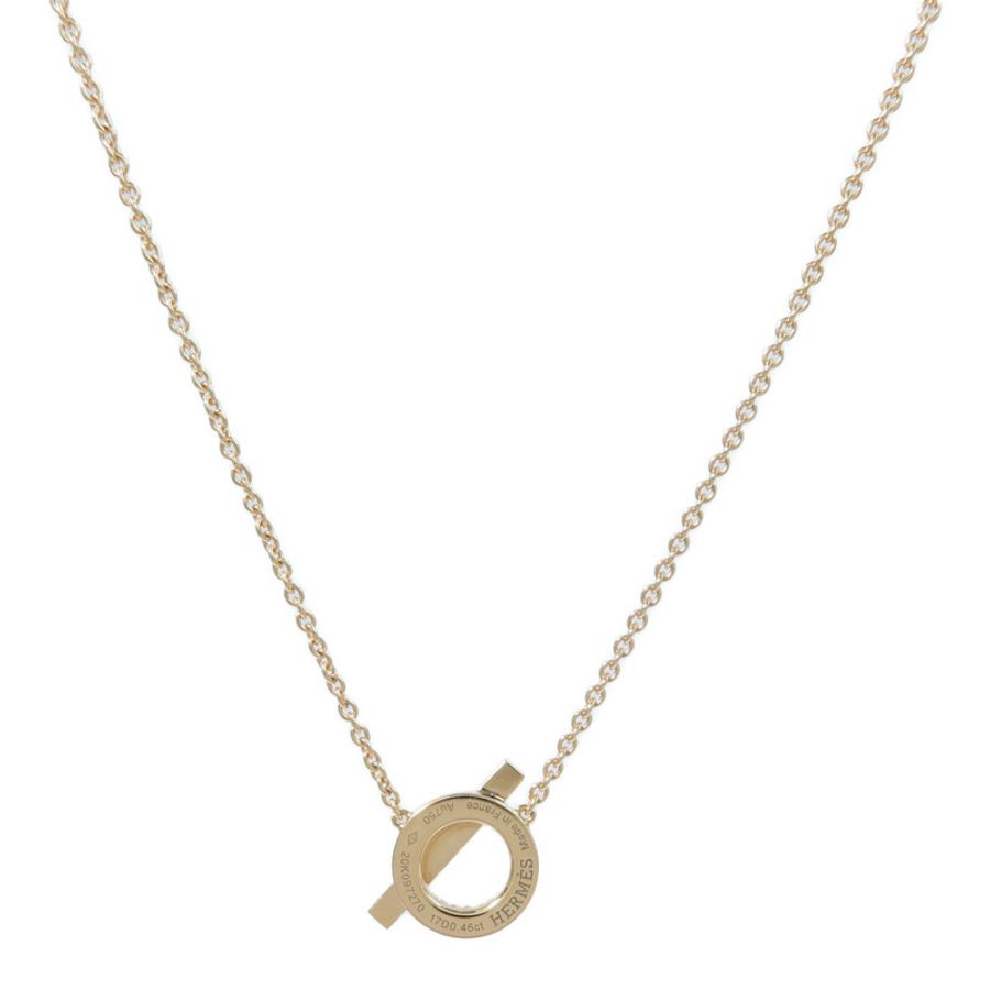 HERMES 18K玫瑰金Finesse Pendant鑽石項鍊-1