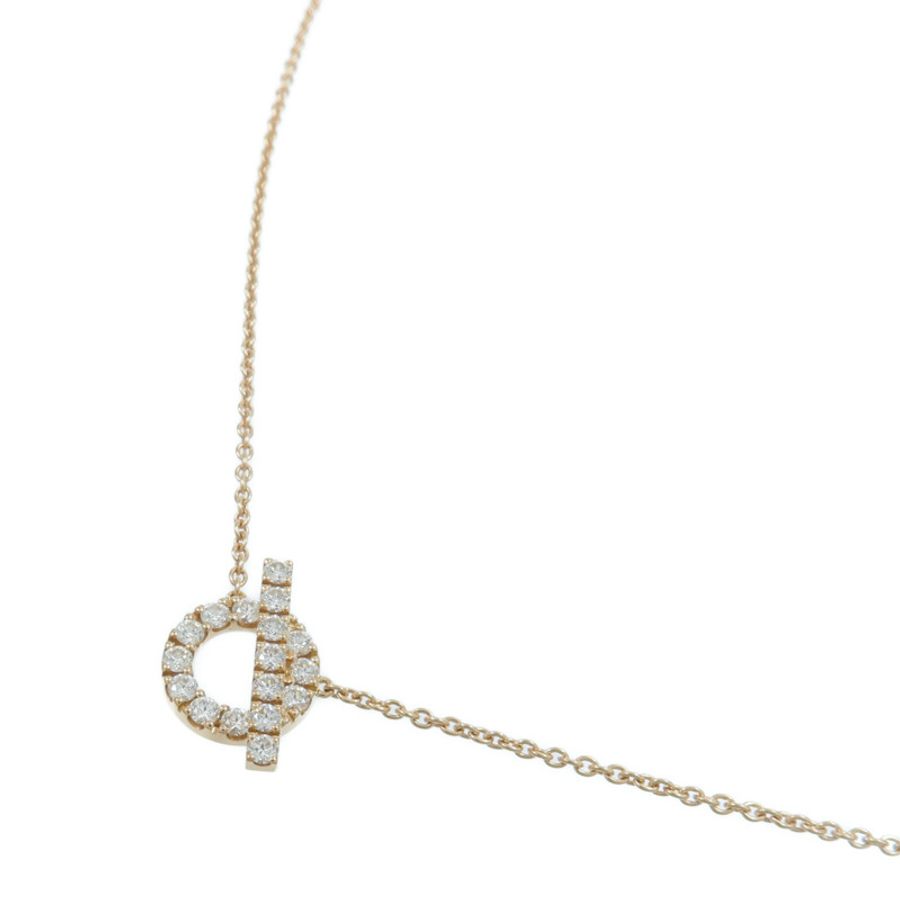 HERMES 18K玫瑰金Finesse Pendant鑽石項鍊-3