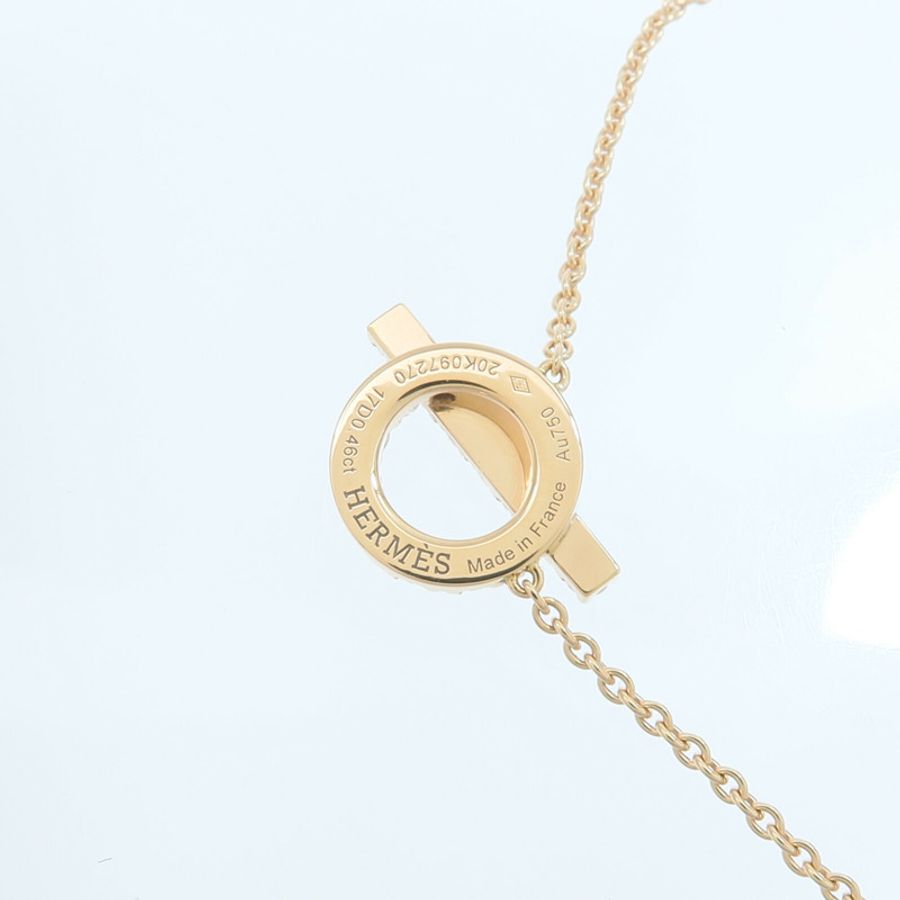 HERMES 18K玫瑰金Finesse Pendant鑽石項鍊-6