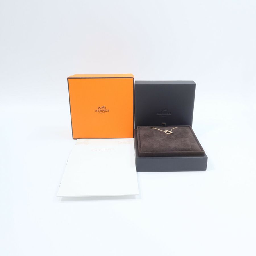 HERMES 18K玫瑰金Finesse Pendant鑽石項鍊-7
