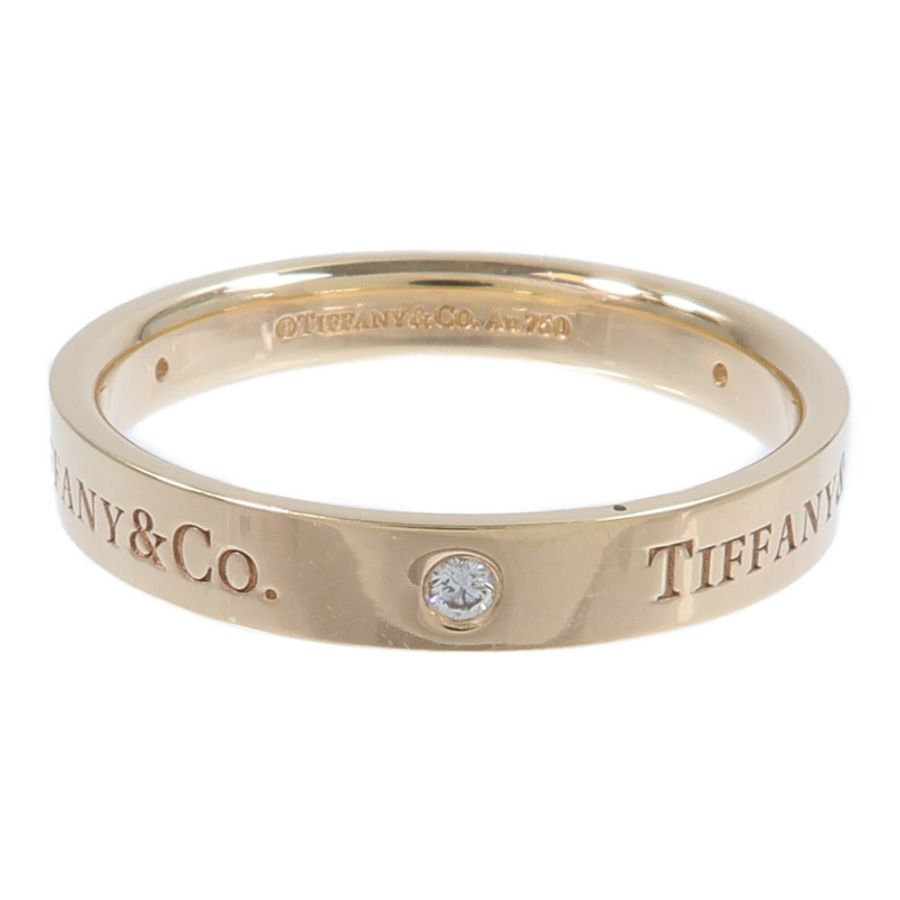 TIFFANY＆CO 18K玫瑰金Flat Band 3P Diamond Ring鑽石戒指-1