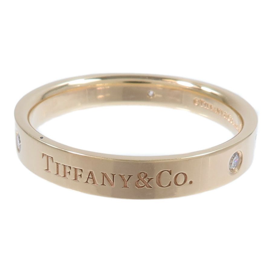 TIFFANY＆CO 18K玫瑰金Flat Band 3P Diamond Ring鑽石戒指-2