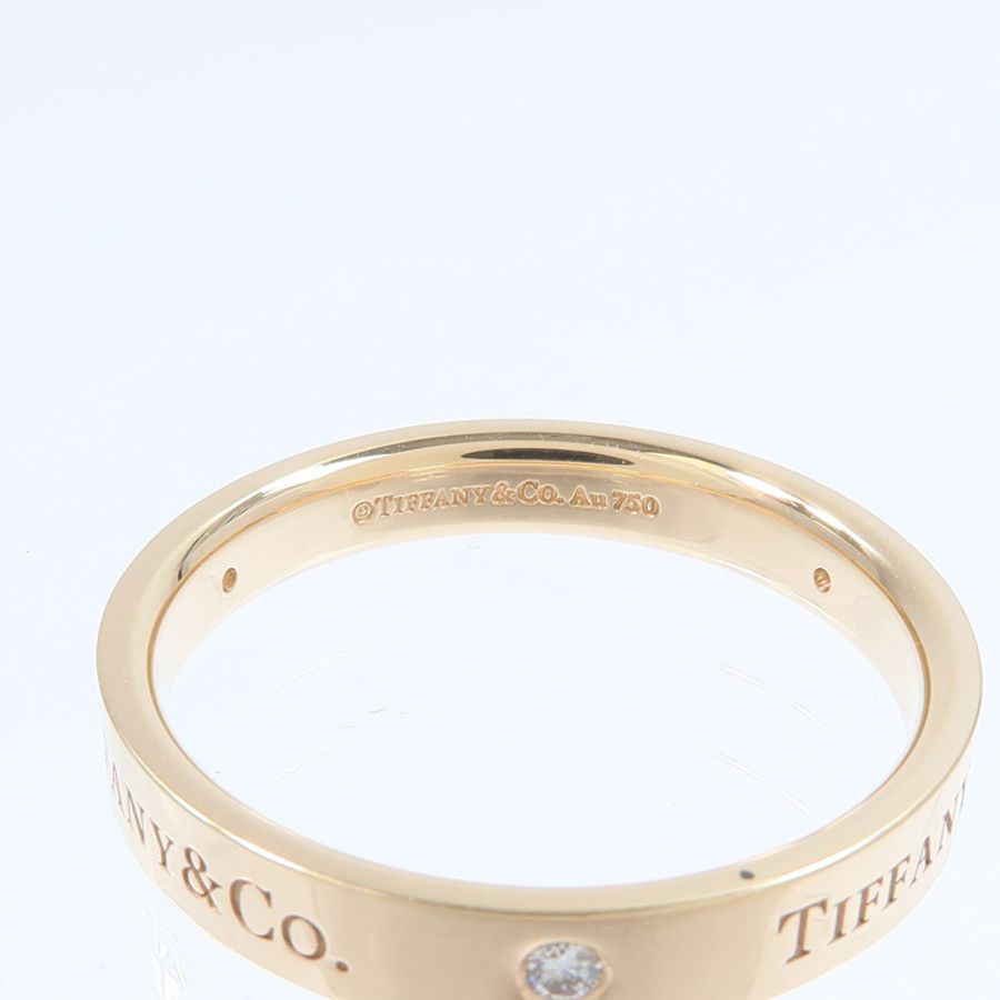 TIFFANY＆CO 18K玫瑰金Flat Band 3P Diamond Ring鑽石戒指-4