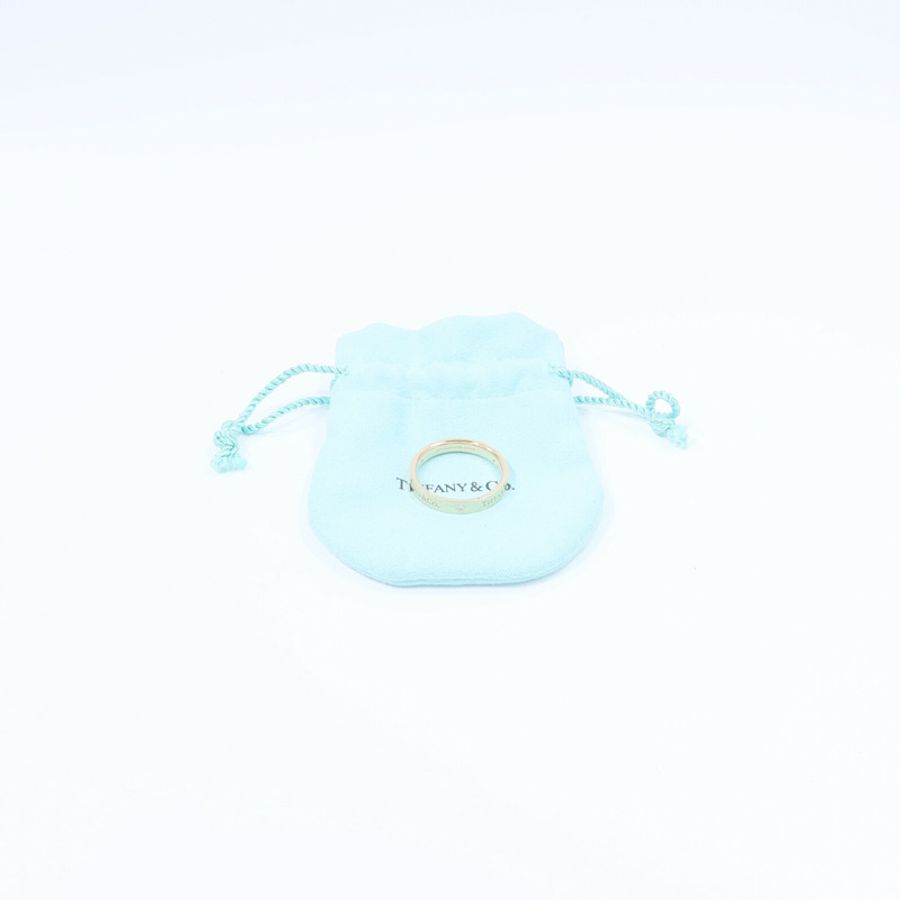 TIFFANY＆CO 18K玫瑰金Flat Band 3P Diamond Ring鑽石戒指-7