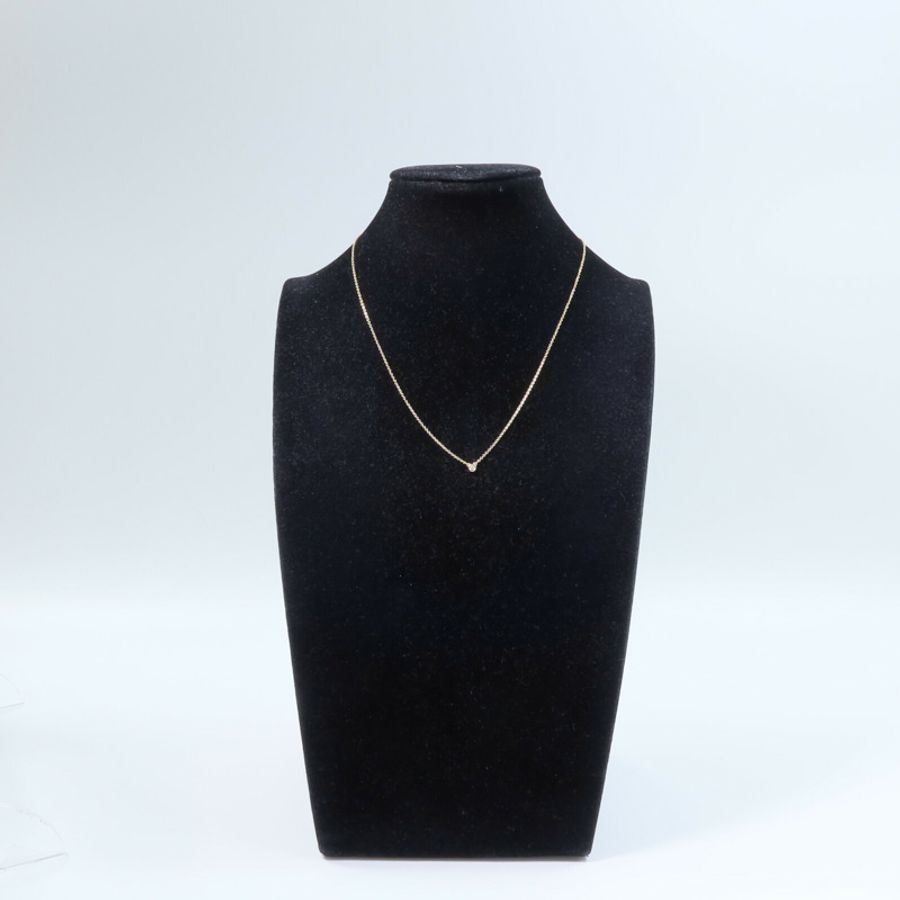 TIFFANY＆CO 18K玫瑰金Diamonds by the Yard Necklace鑽石項鍊-9
