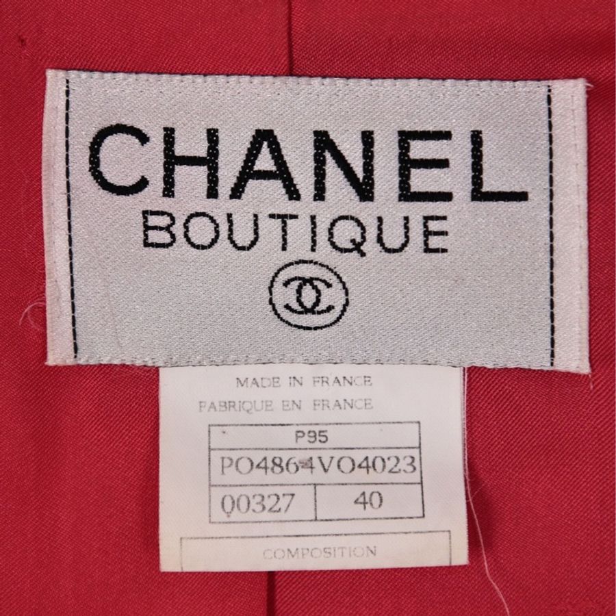 Chanel 95年芭比系列秀款玫红色亮面滚边四口袋拉链上衣外套-14
