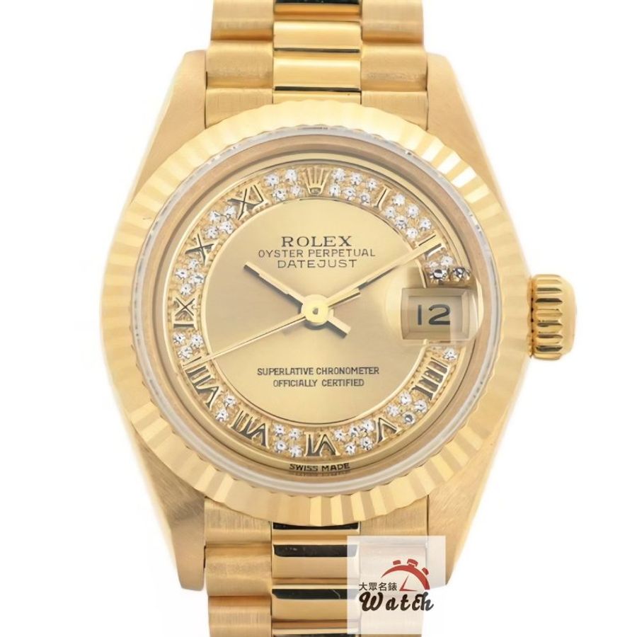 【大眾名錶】ROLEX勞力士79178 Datejust 蠔式女錶 18K金 台灣保單 MR多層鑽面 大眾名錶B1431-0