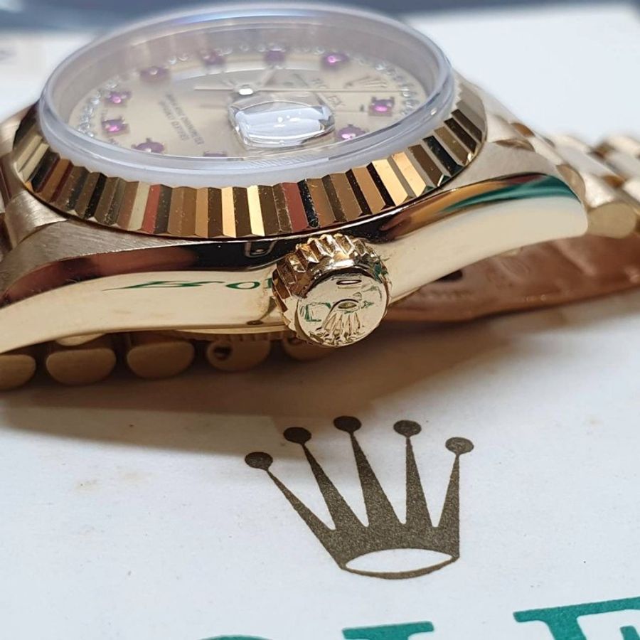 【大眾名錶】ROLEX 勞力士 69178 Datejust 蠔式女錶 18K紅蟳款 小紅寶多層鑽面盤 大眾名錶G343-5