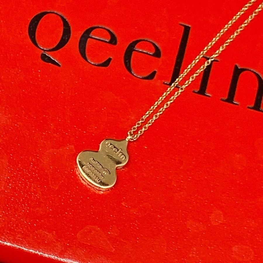 Qeelin麒麟 邊鑽 紅玉髓 葫蘆項鍊 24保卡-7