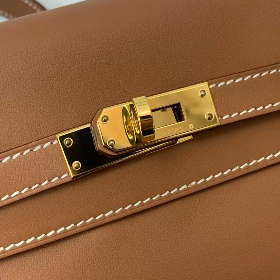 HERMES愛馬仕KellyMoove馬鞍包 金棕金 Swift牛皮 子母包 腰包 長肩帶凱莉包-3