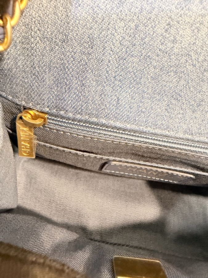 新～Chanel 藍丹寧菱格紋金球方胖-31