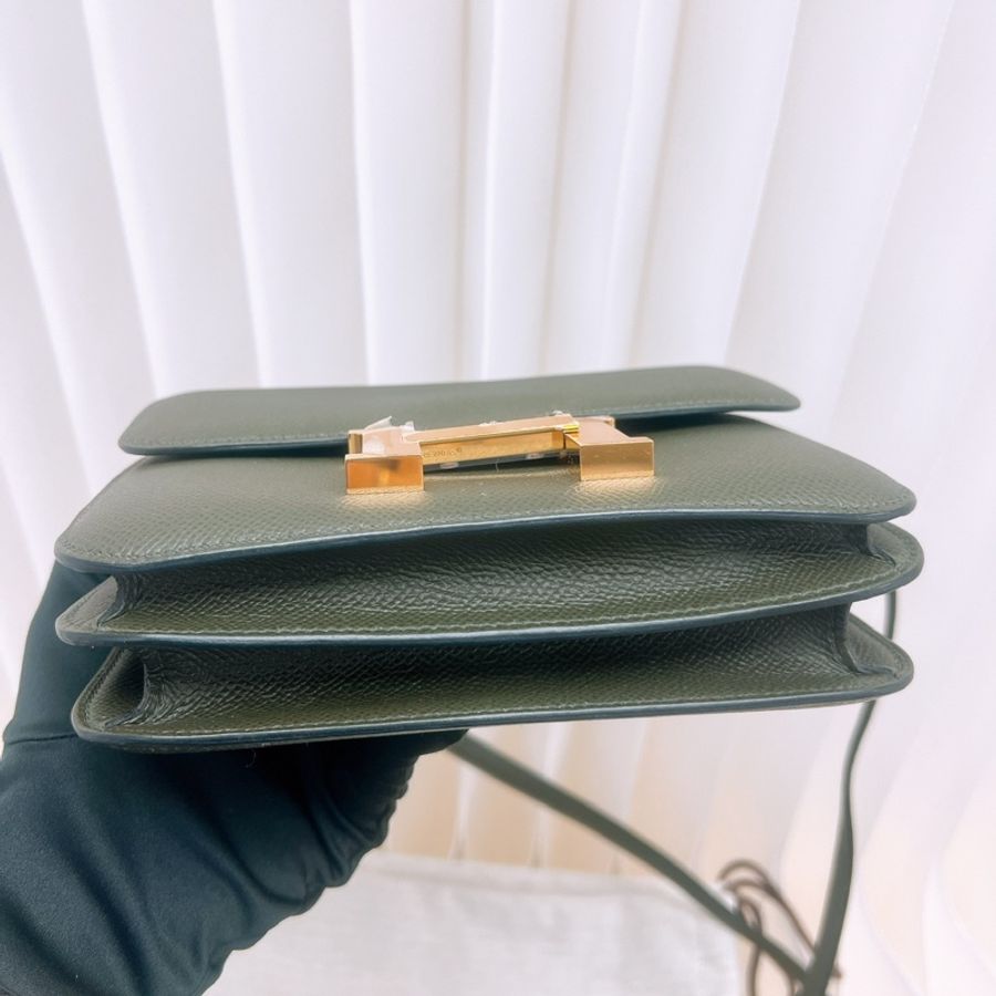 Hermes mini constance 康康19 灰綠金釦 Z刻-2