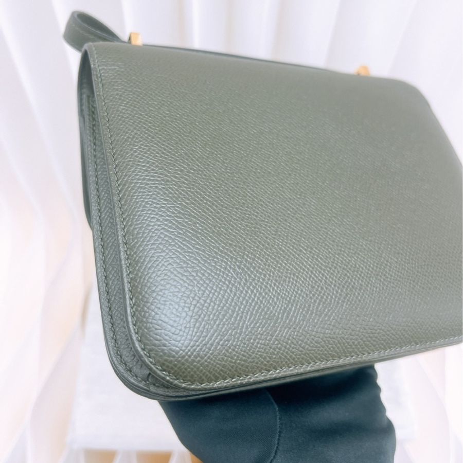 Hermes mini constance 康康19 灰綠金釦 Z刻-8