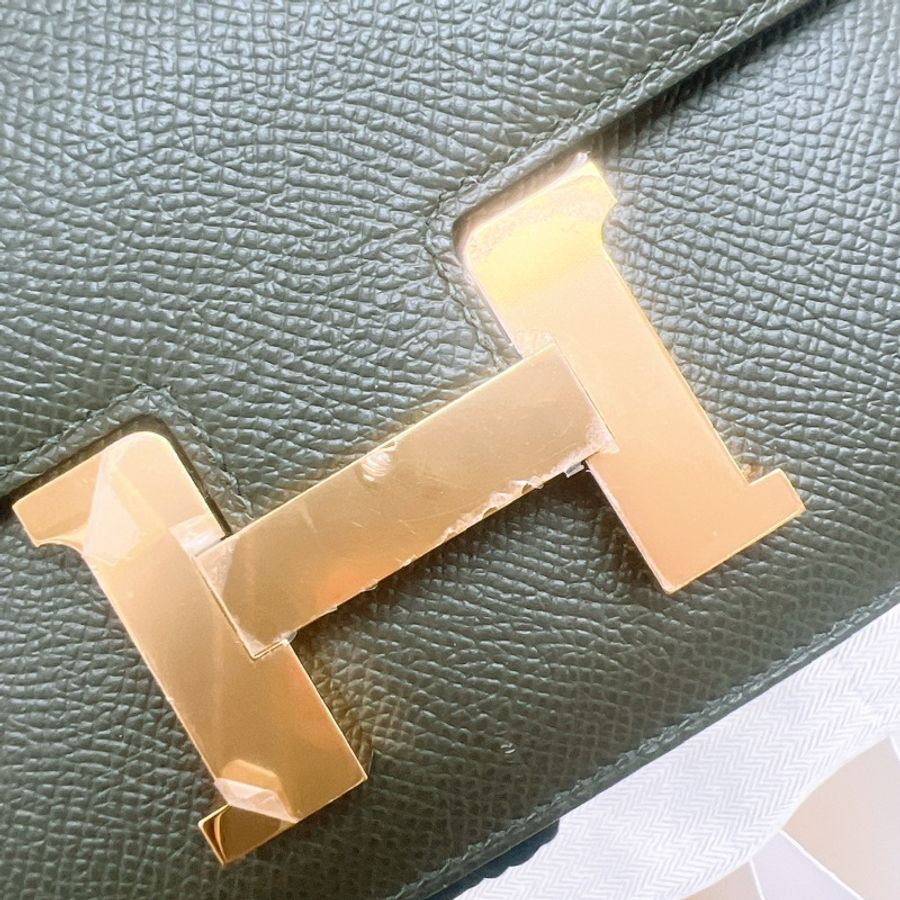 Hermes mini constance 康康19 灰綠金釦 Z刻-11