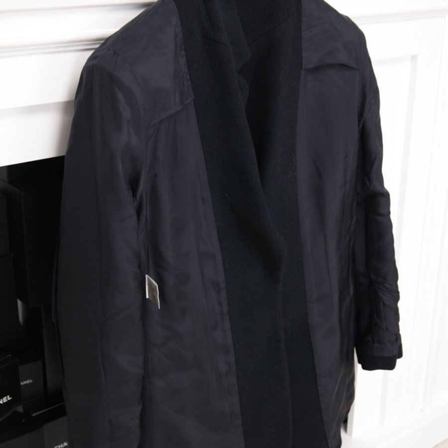 Burberry黑色毛呢徽章刺绣西装上衣外套-7