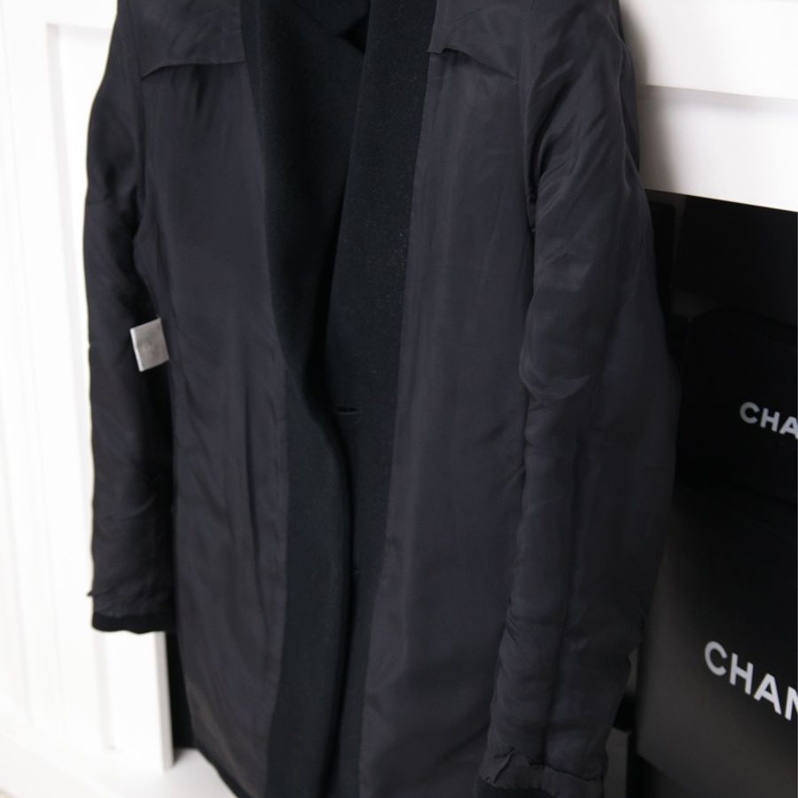 Burberry黑色毛呢徽章刺绣西装上衣外套-8