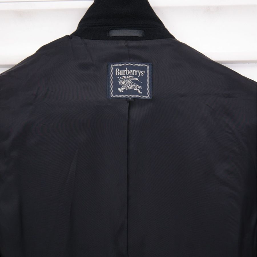 Burberry黑色毛呢徽章刺绣西装上衣外套-12
