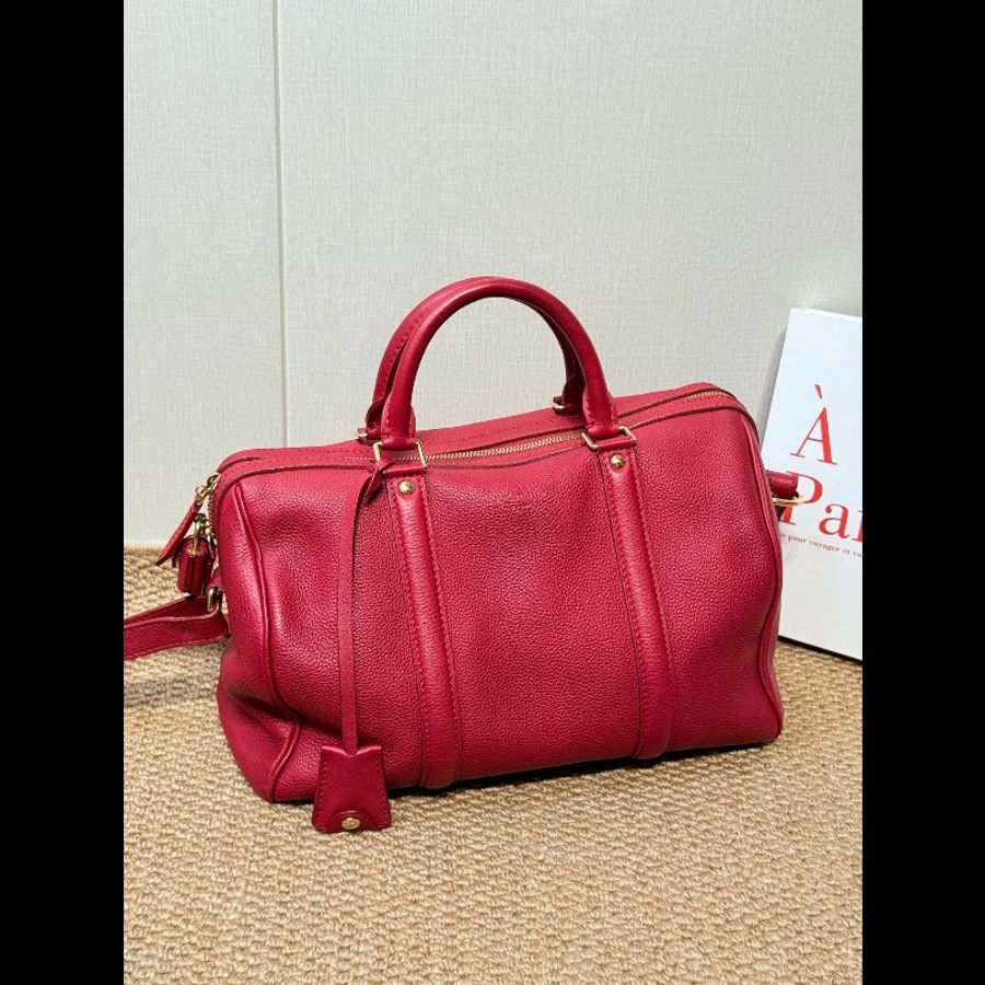 LV 路易威登 紅色 Sofia coppola波士頓 手提單肩斜挎包-1