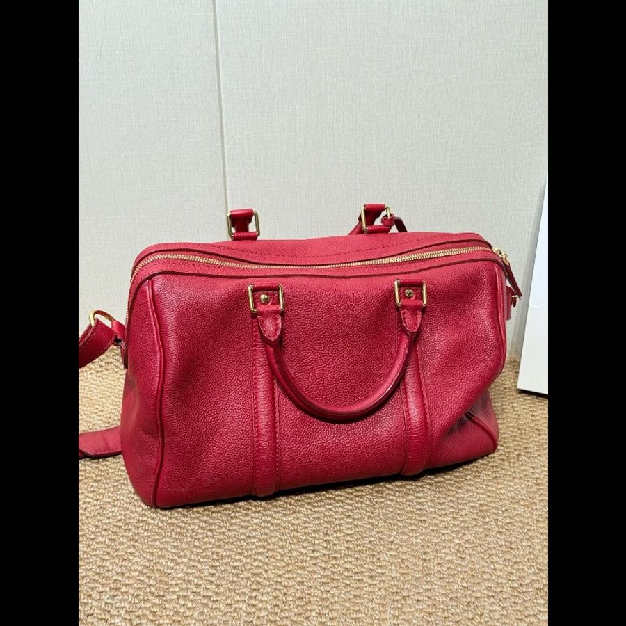 LV 路易威登 紅色 Sofia coppola波士頓 手提單肩斜挎包-2
