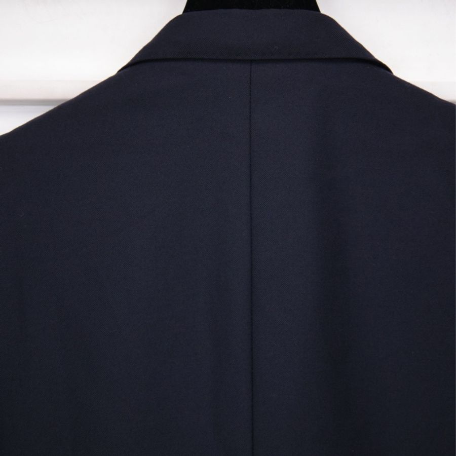Burberry深蓝色羊毛双排金扣西装上衣外套-11