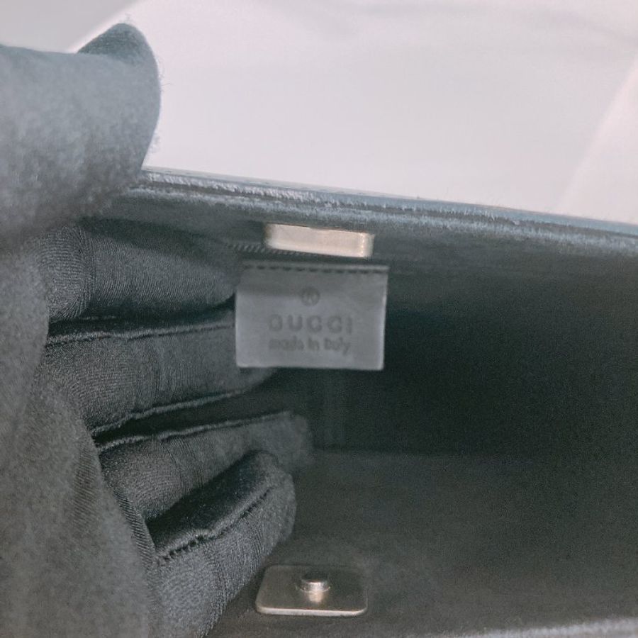 MS0757	Gucci 古馳復古竹子手挽包包 Vintage Red Bamboo Shoulder Bag Calfskin Black-15