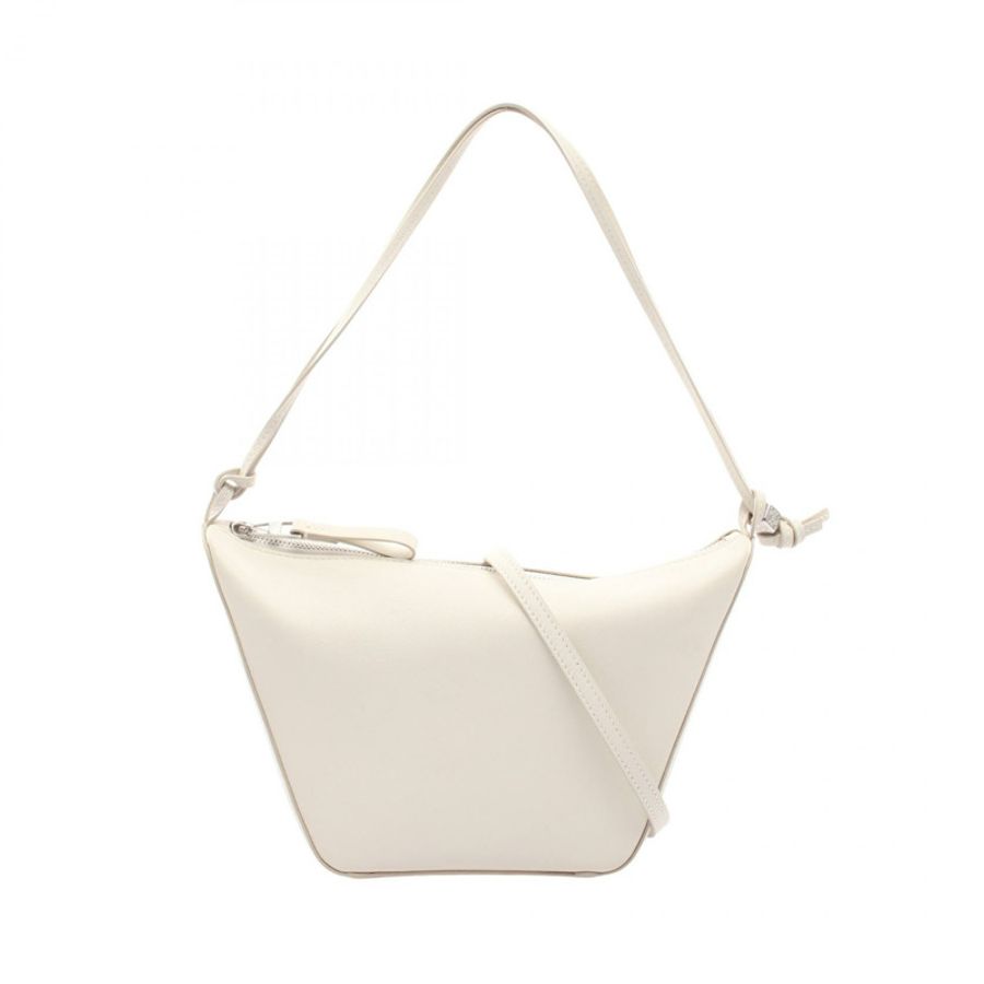 LOEWE Hammock Hobo 迷你單肩手提包 A538G13X01 白色真皮二手女款-0