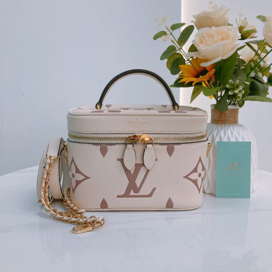 MS0769	Louis Vuitton 路易威登小號化妝盒子肩帶包包 Vanity PM 19cm Monogram Empreinte Creme-0