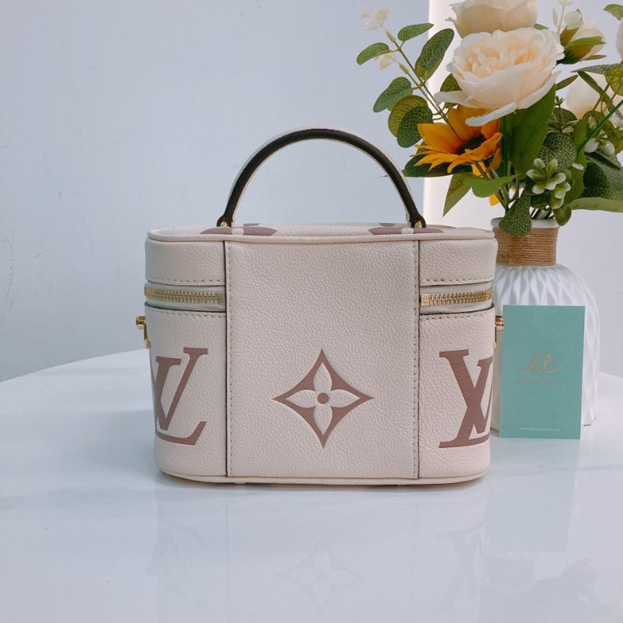 MS0769	Louis Vuitton 路易威登小號化妝盒子肩帶包包 Vanity PM 19cm Monogram Empreinte Creme-1