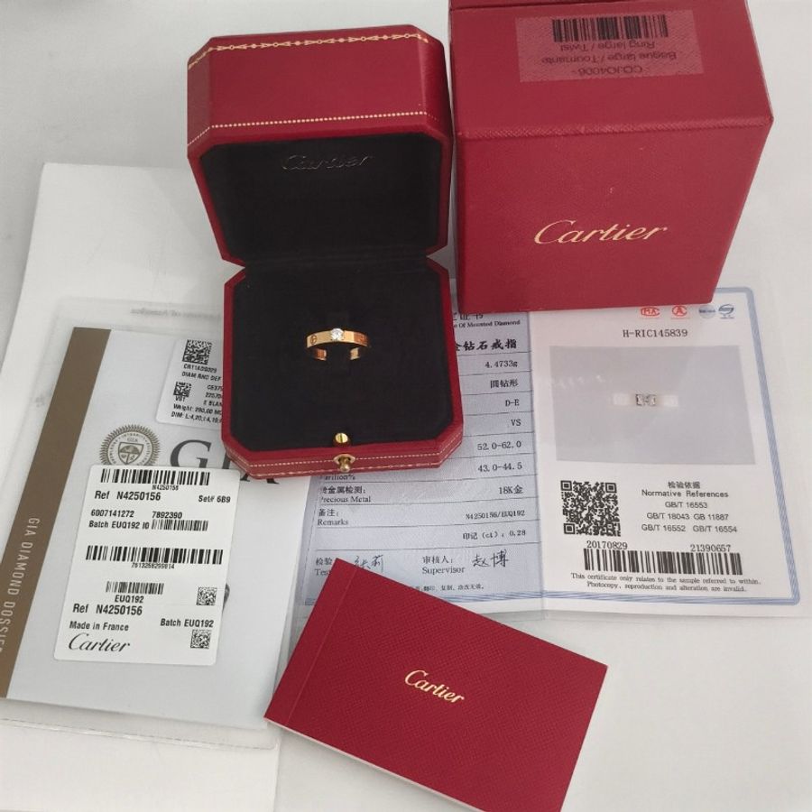 Cartier 18k金戒指 鑲嵌一顆鑽28分 56碼-7