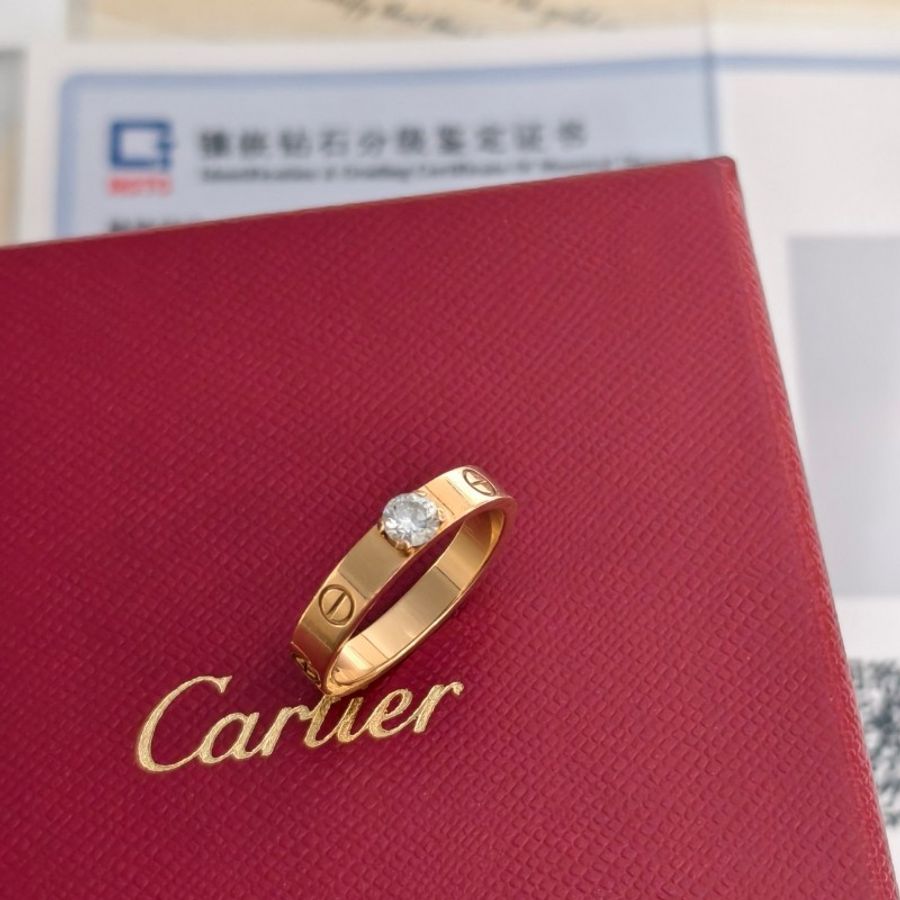 Cartier 18K金 單鑽戒指 24分 56碼-1