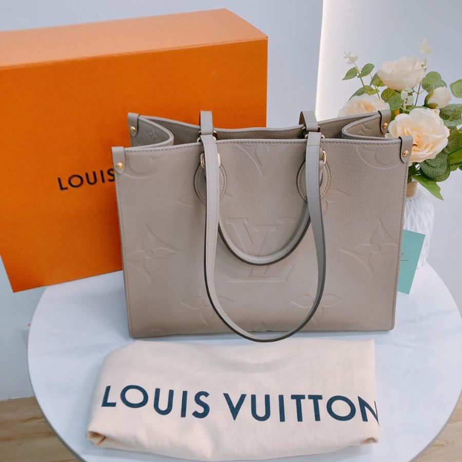 MS0770	Louis Vuitton 路易威登中號大經典花紋單肩包包 Onthego MM Tote Bag 32cm Monogram Empreinte Tourterelle / Smoke-16