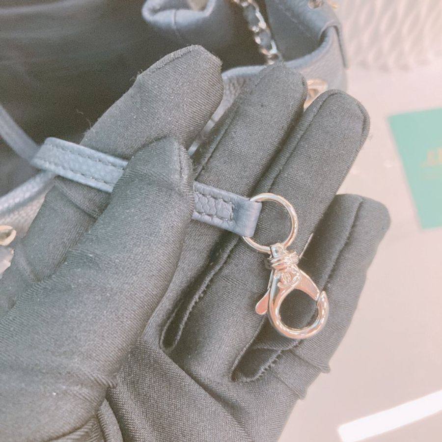 MS0771	Chanel 香奈兒經典菱格水桶包包 Bucket Drawstring Chain Shoulder Handbag Grained Calfskin Dark Grey-25