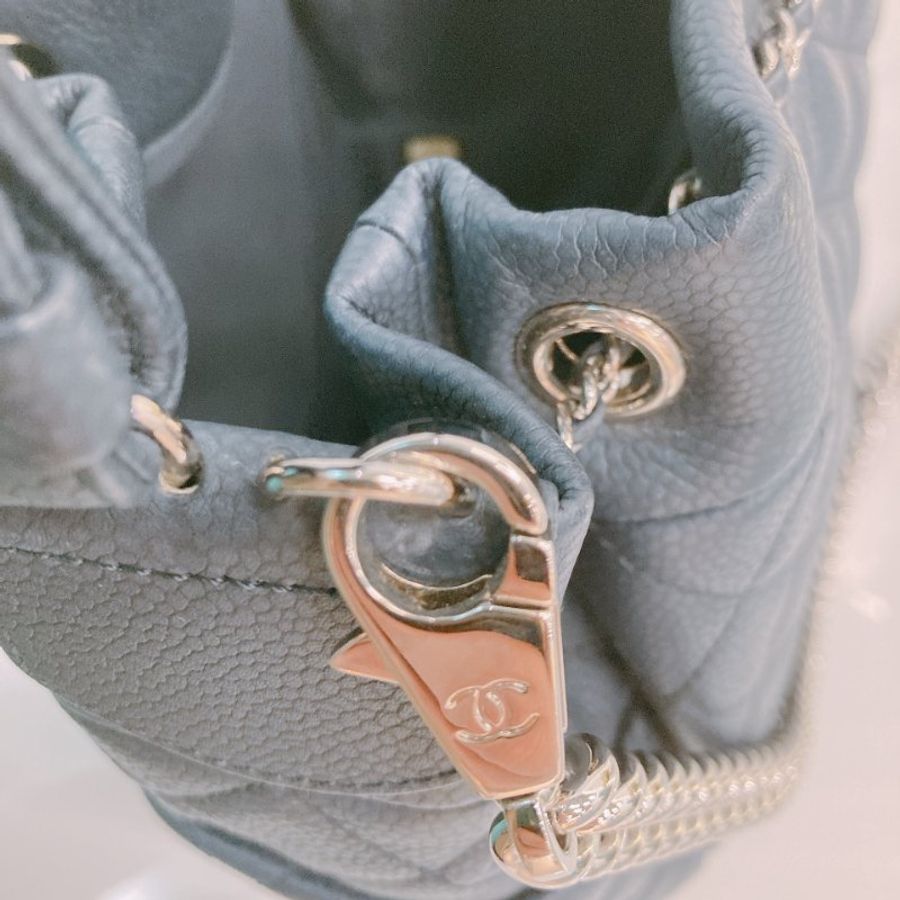 MS0771	Chanel 香奈兒經典菱格水桶包包 Bucket Drawstring Chain Shoulder Handbag Grained Calfskin Dark Grey-27