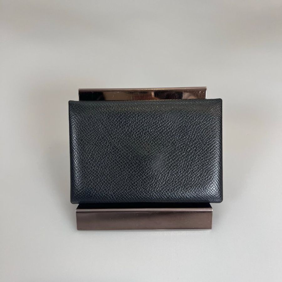 HERMES D刻 黑CALVI 卡包-1