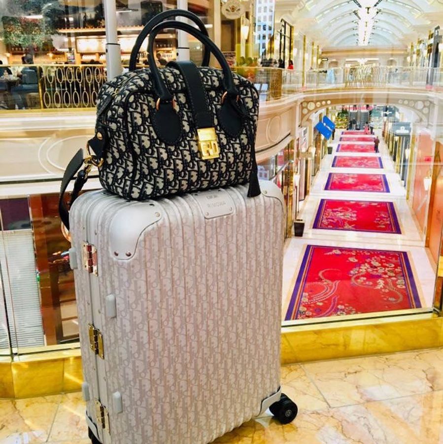 《仙闆名牌精品》Dior 迪奥 老花 bowling bag Oblique 波士頓 保齡包 手提包 斜背包 側背包-5