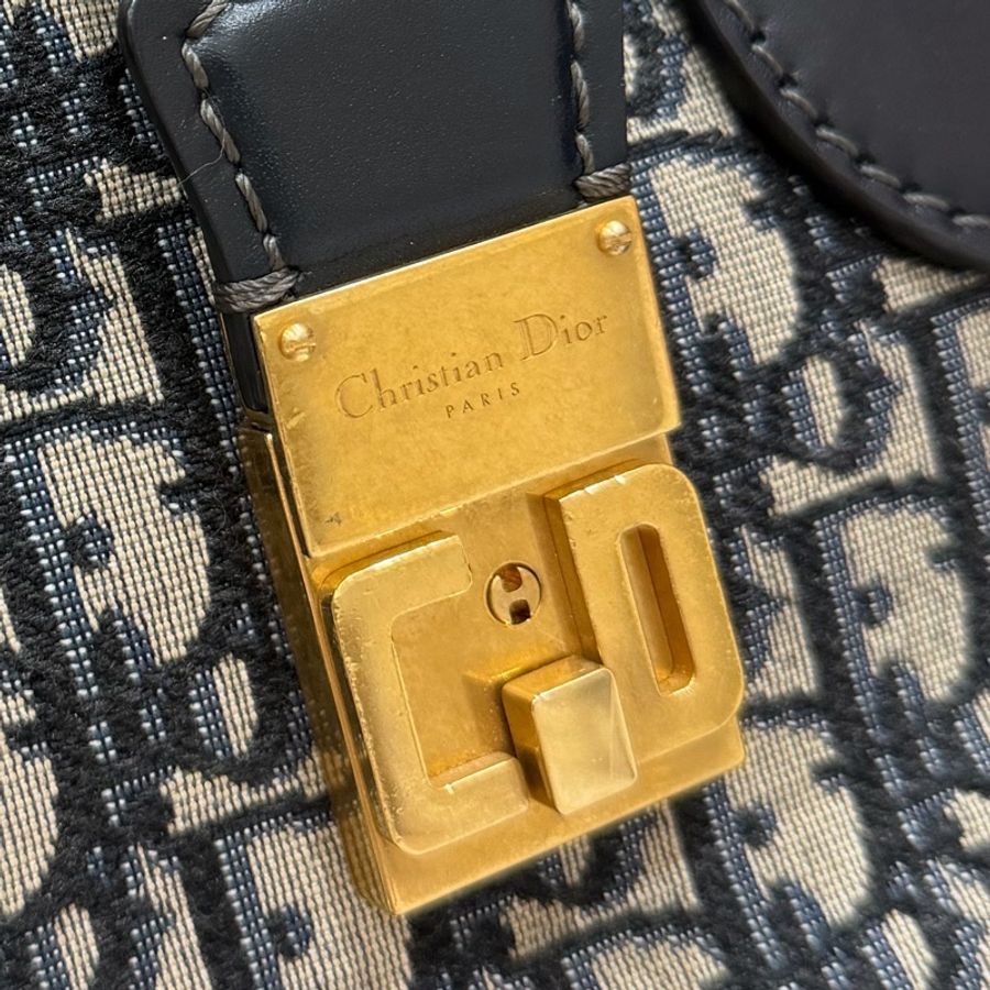《仙闆名牌精品》Dior 迪奥 老花 bowling bag Oblique 波士頓 保齡包 手提包 斜背包 側背包-24