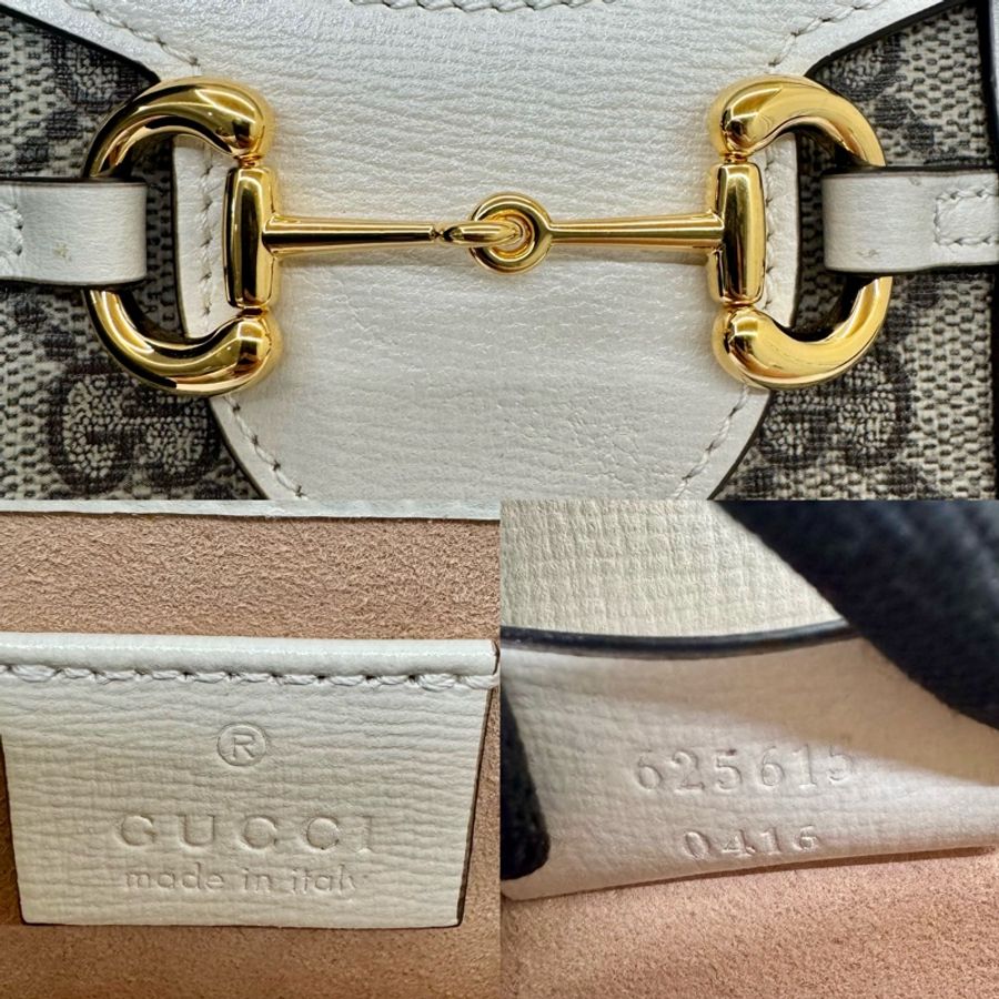 GUCCI 古馳 Horsebit 1955 馬銜扣復古皮革直式迷你手機包 625615 白色-6